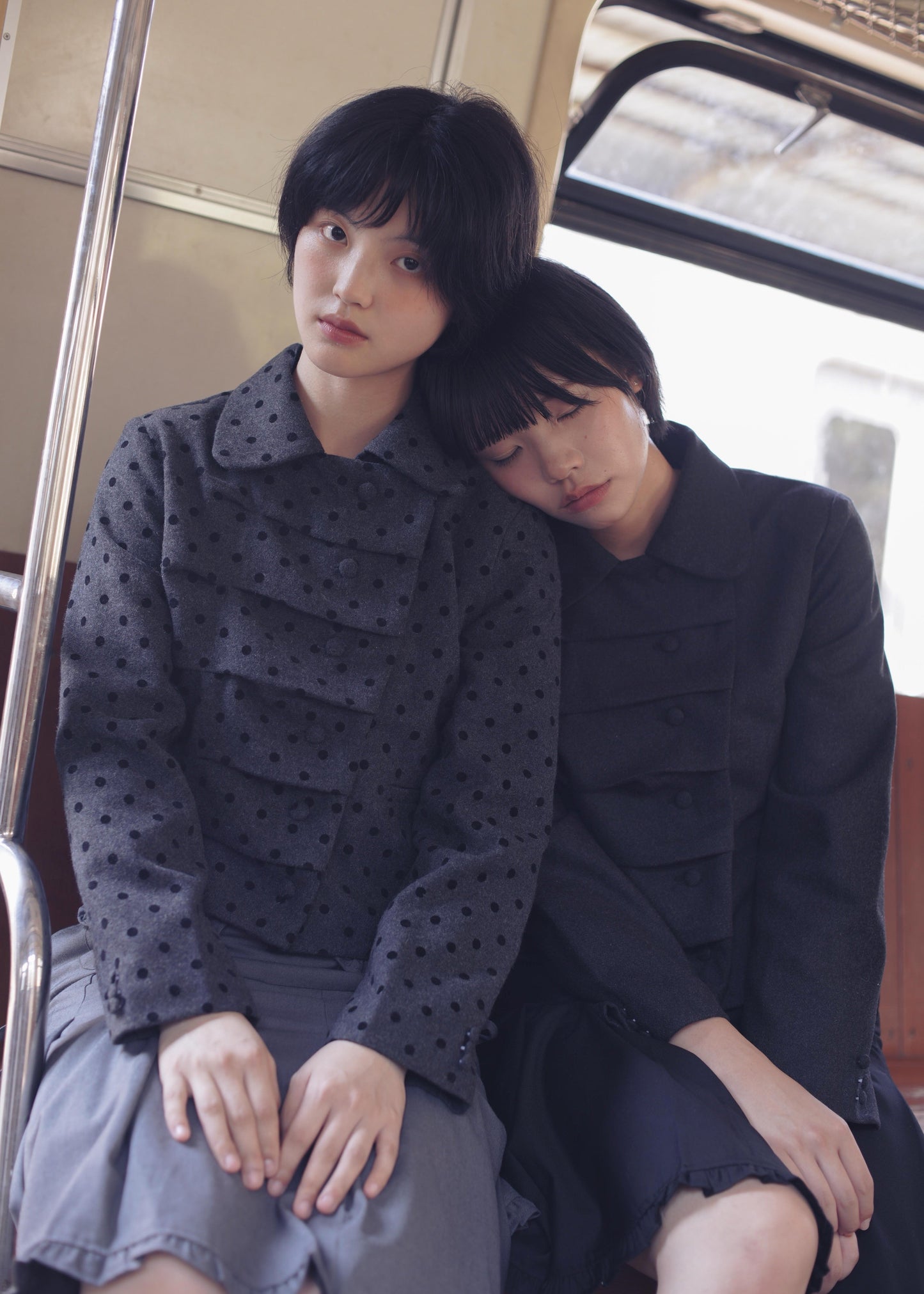 button up wool jacket-DOT