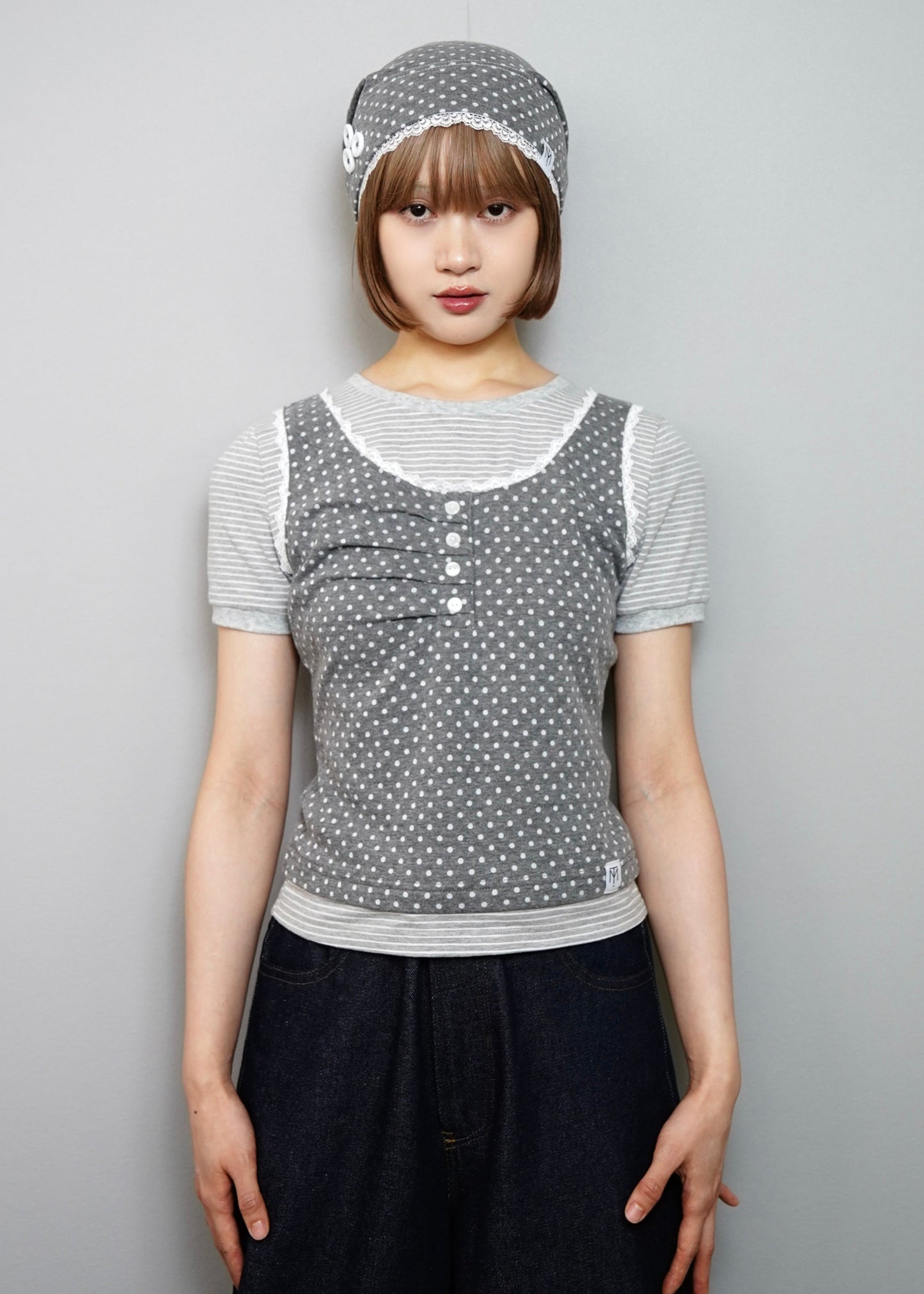 button up layered tee