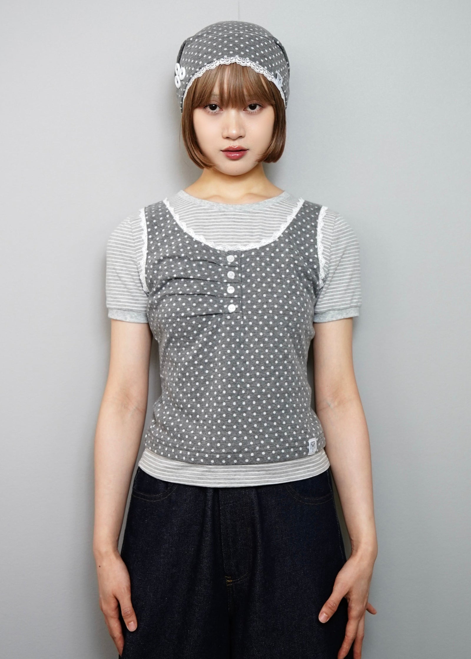 button up layered tee