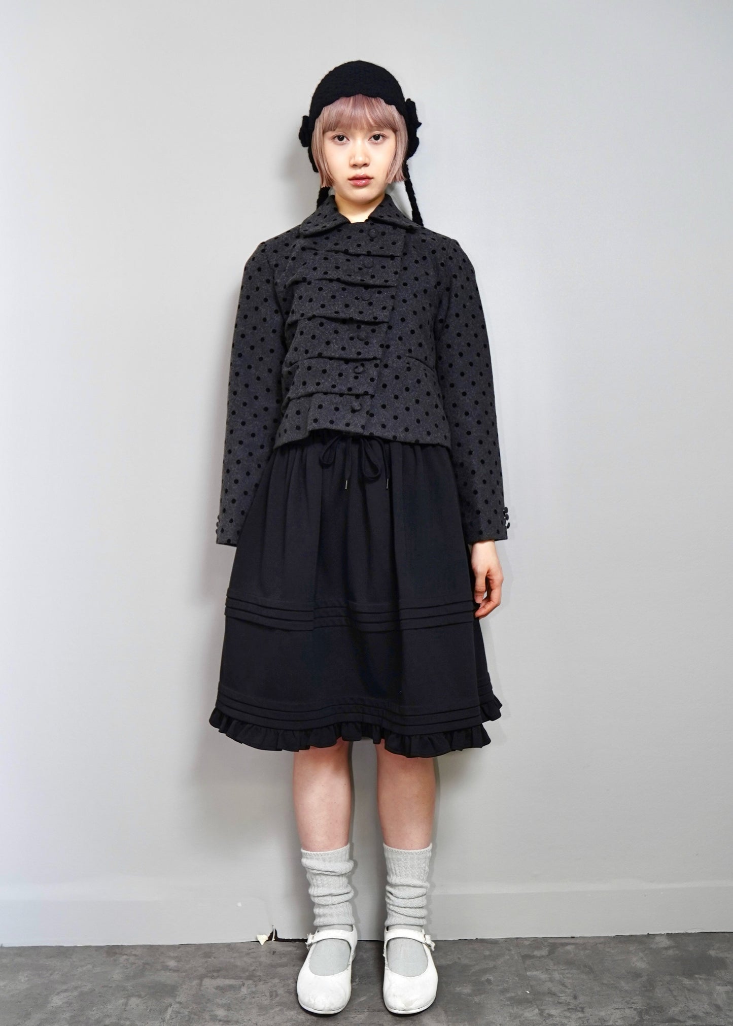 button up wool jacket-DOT