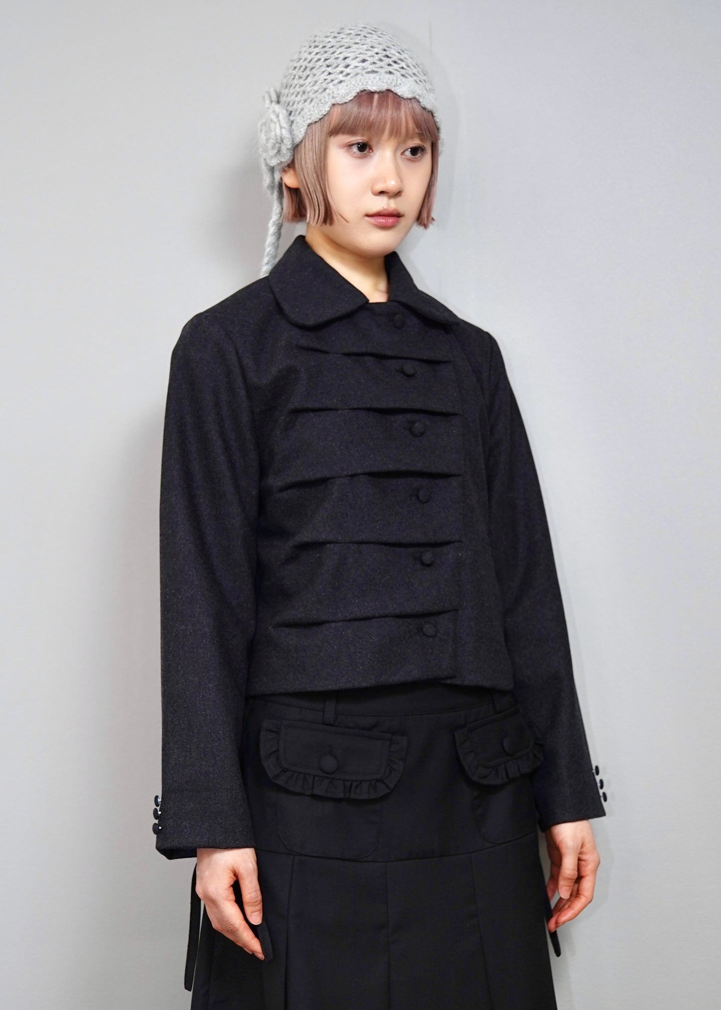 button up wool jacket