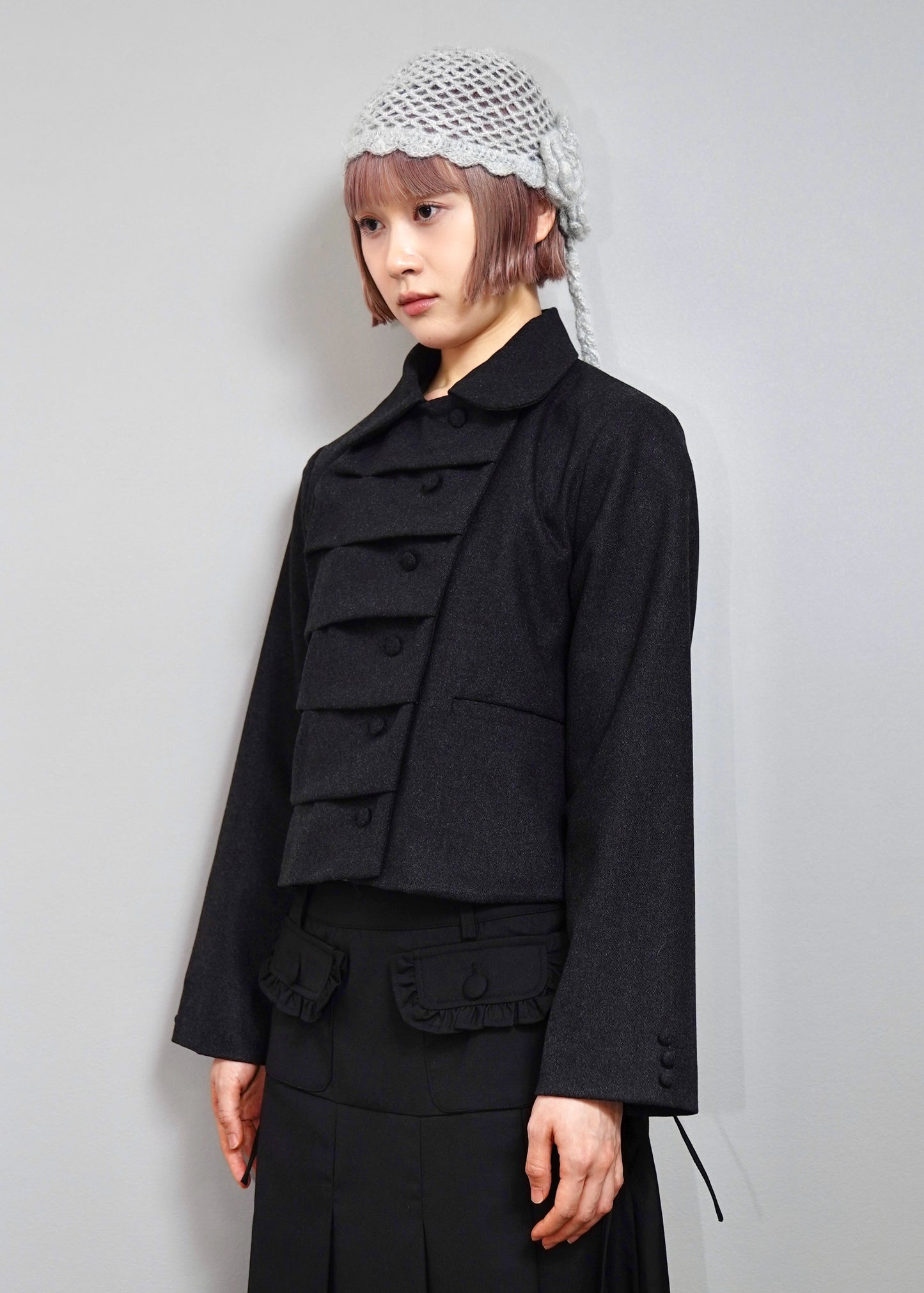 button up wool jacket