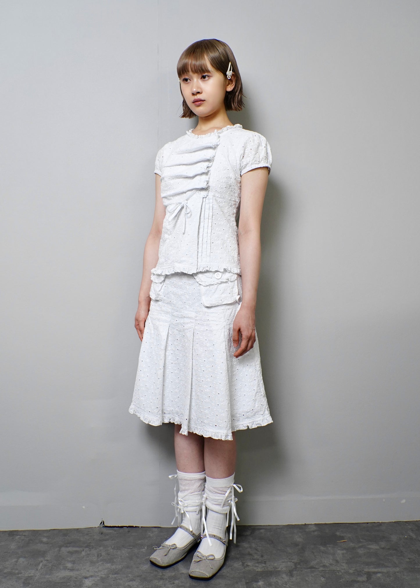 button up flora blouse