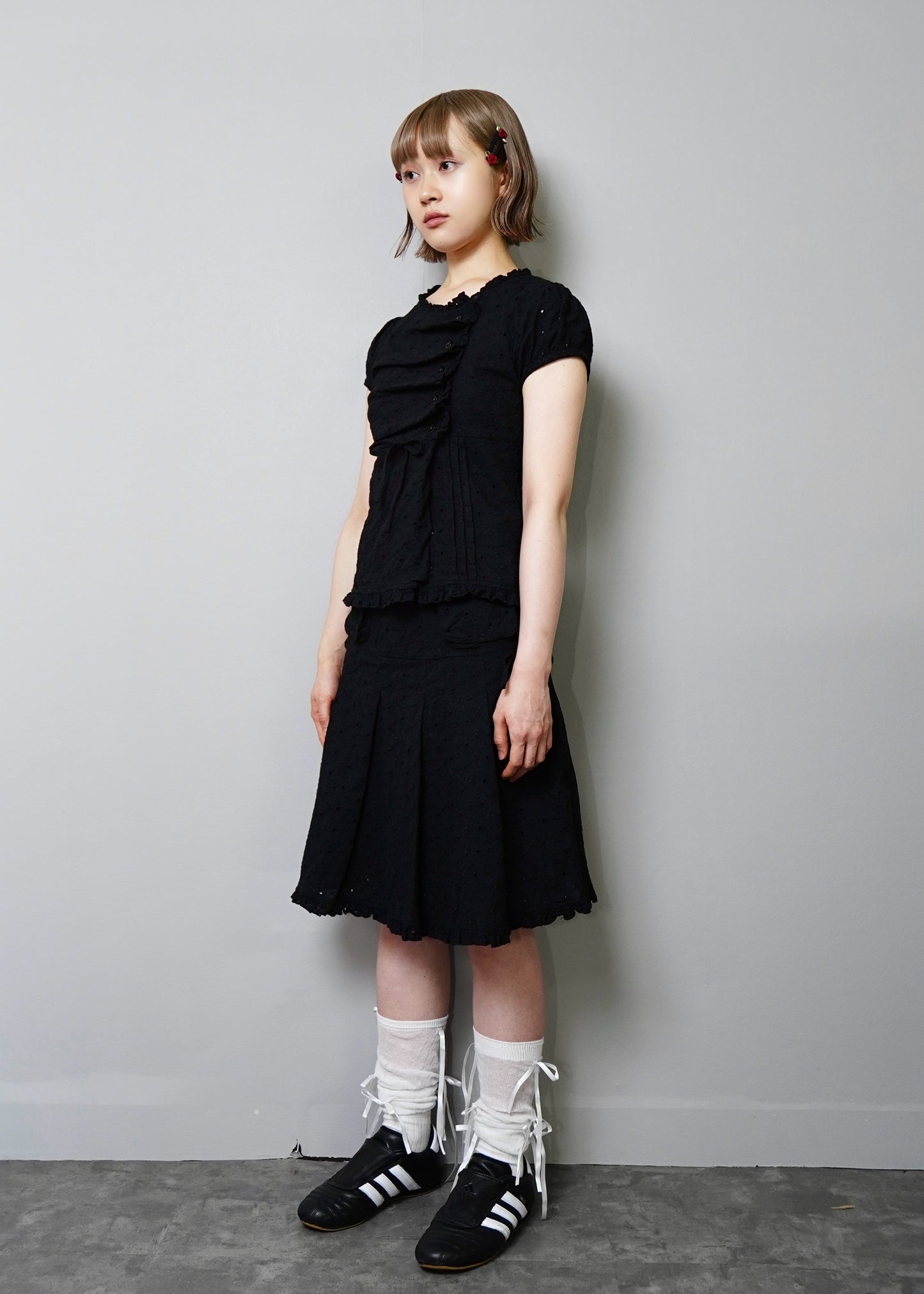 pleated cargo floral skirt