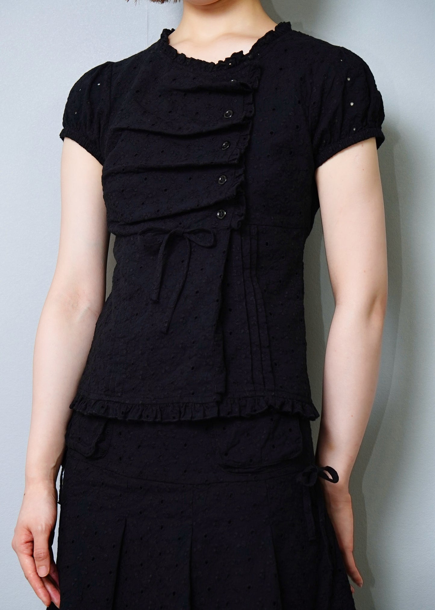 button up flora blouse