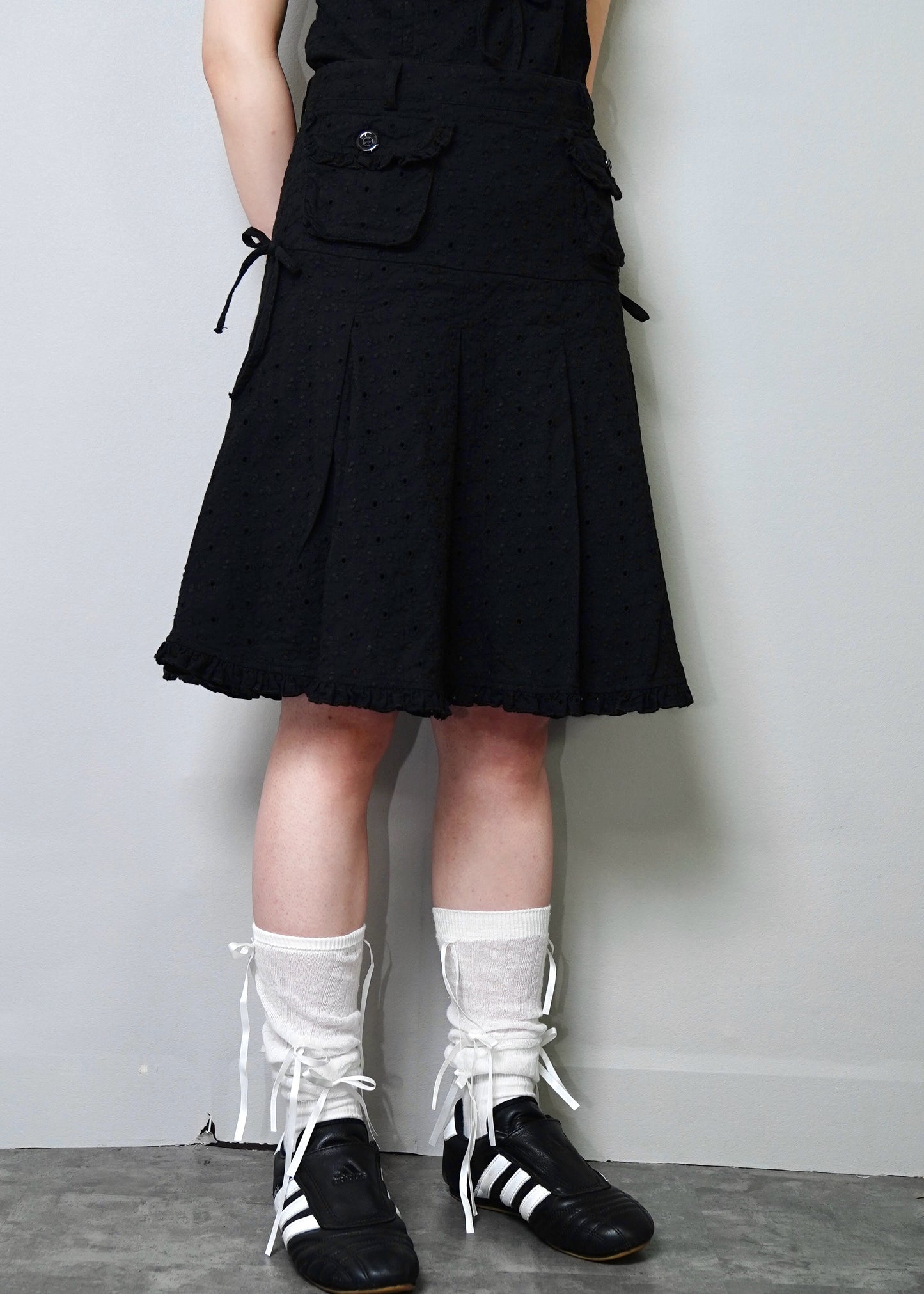 pleated cargo floral skirt