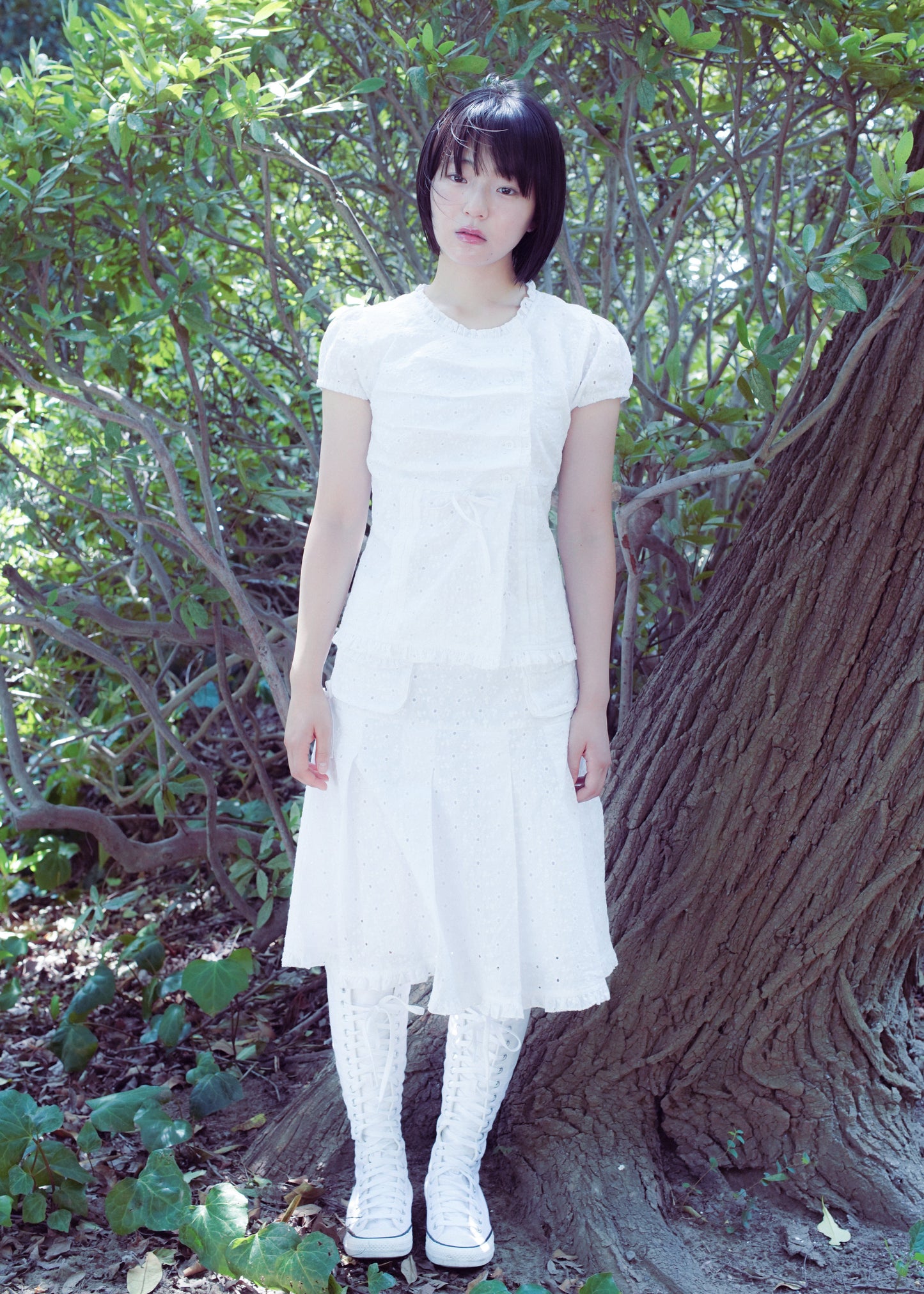 button up flora blouse
