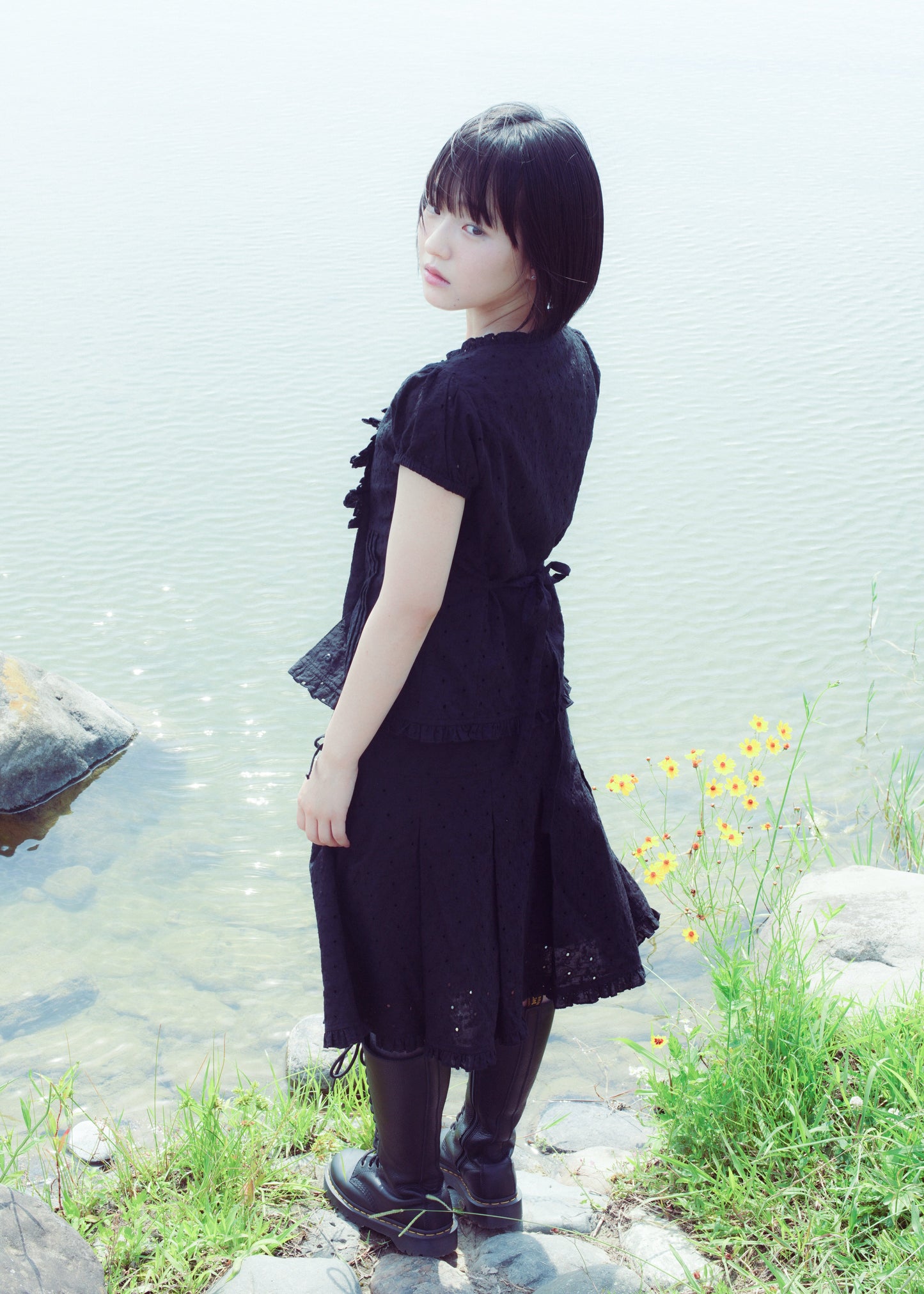 button up flora blouse