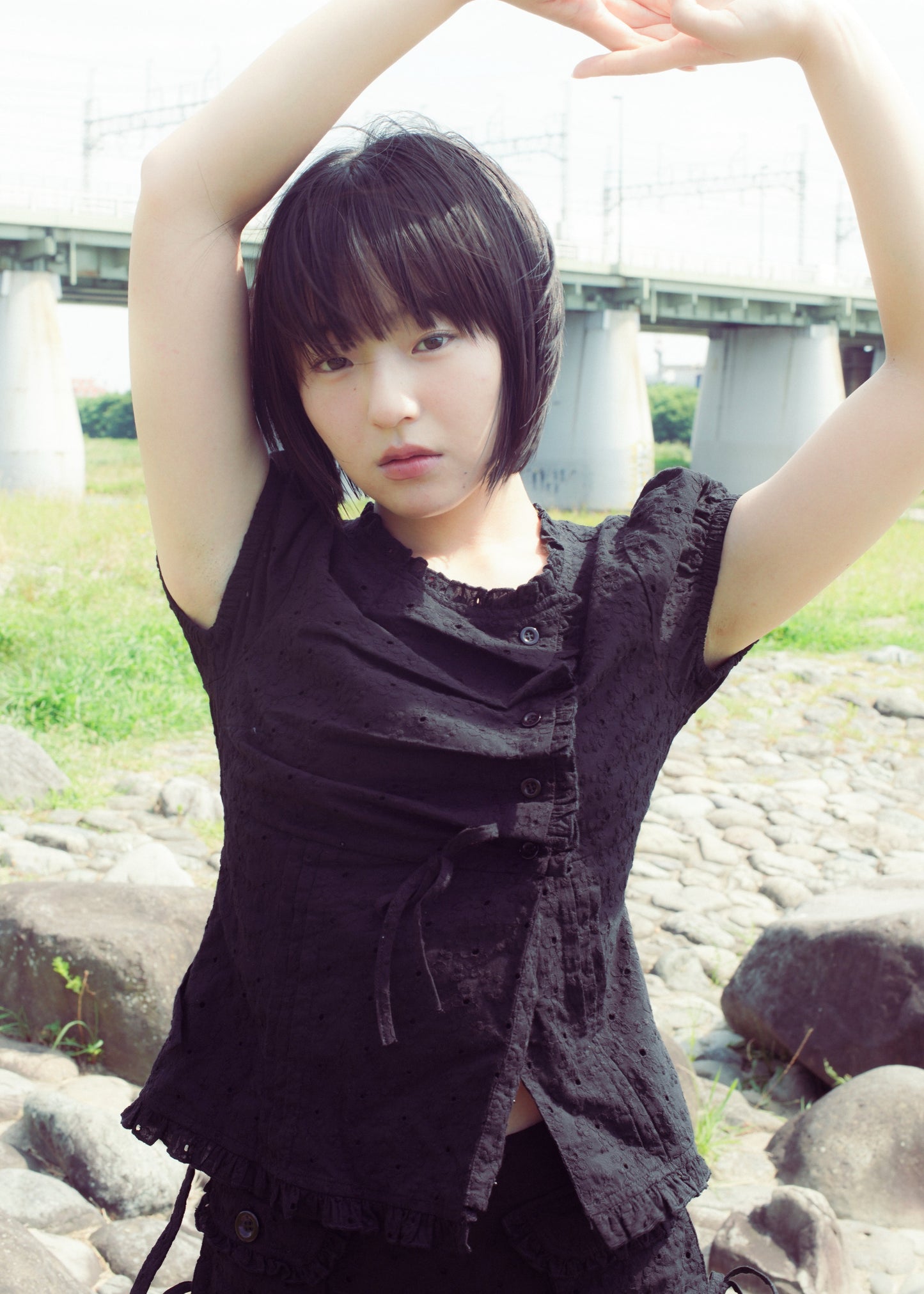 button up flora blouse