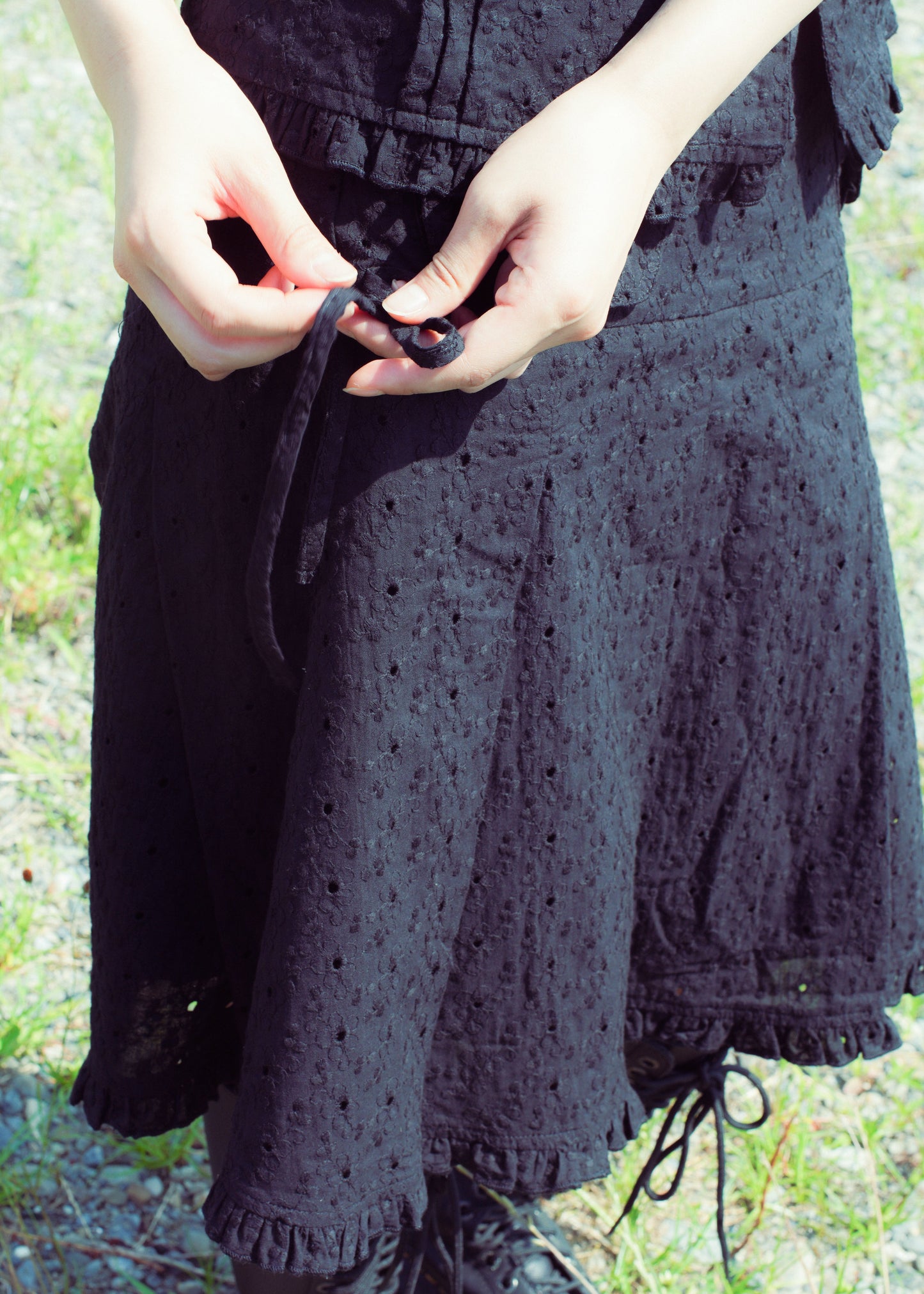 pleated cargo floral skirt