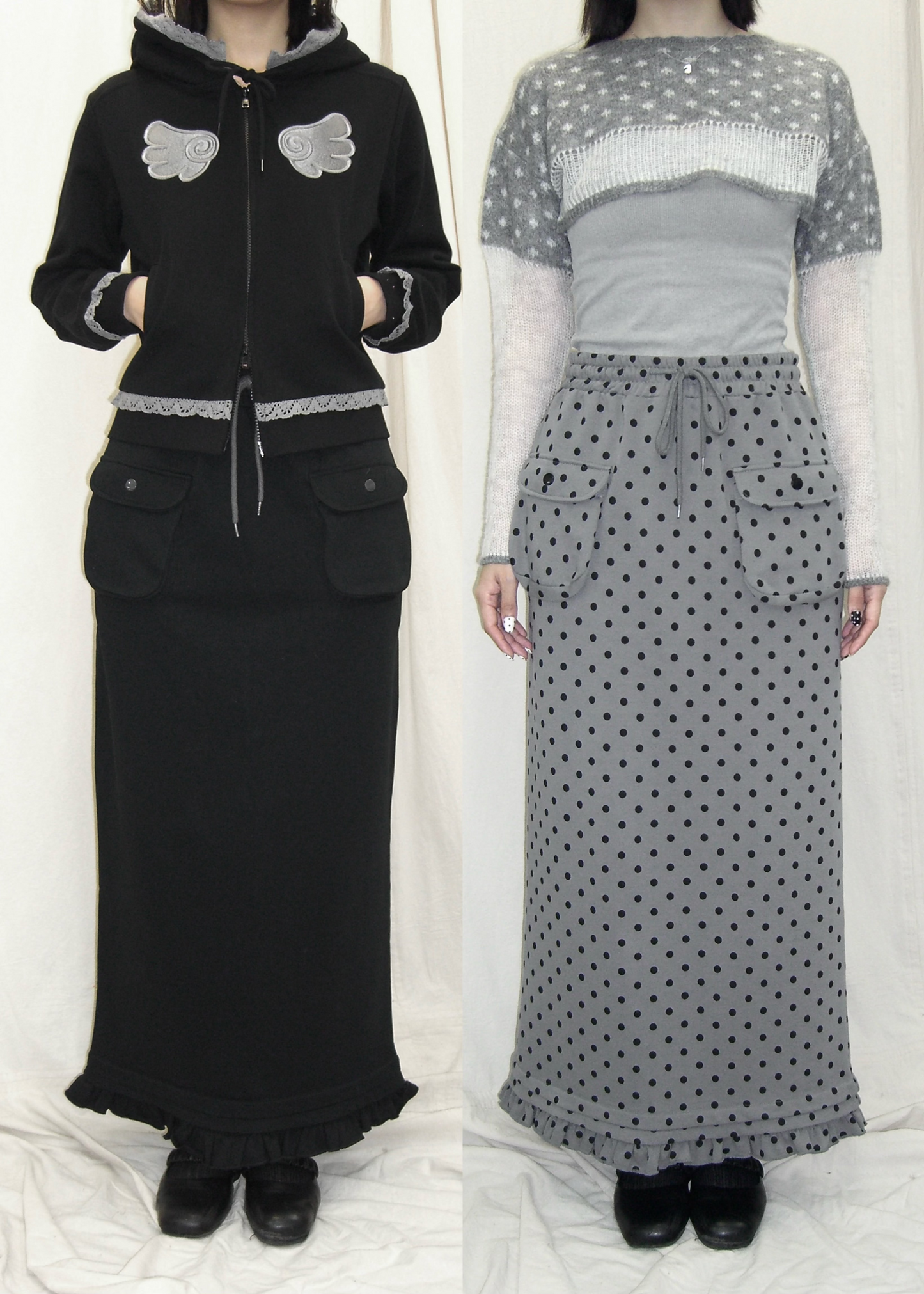 cargo frill long skirt