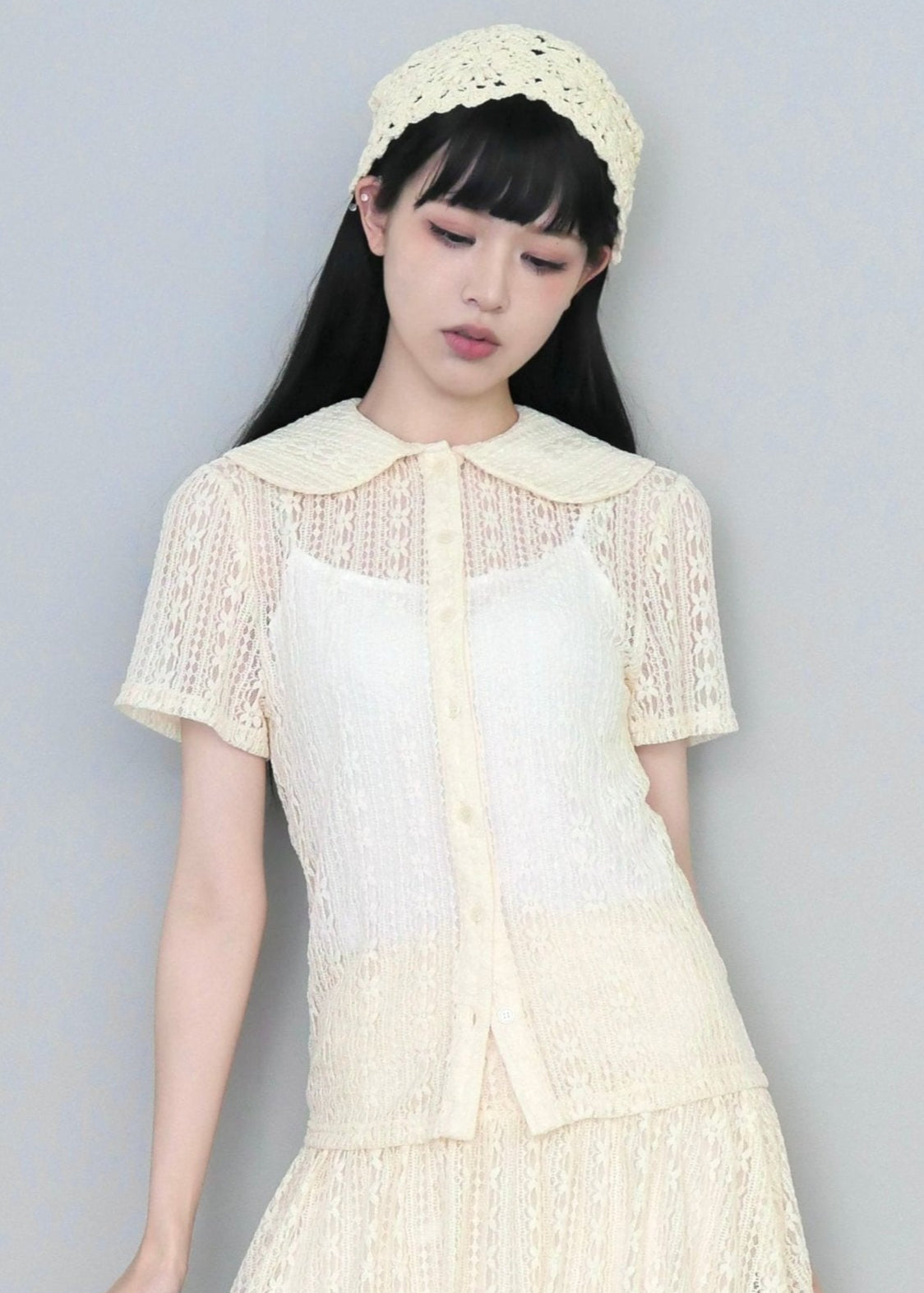「want to be with lace」blouse