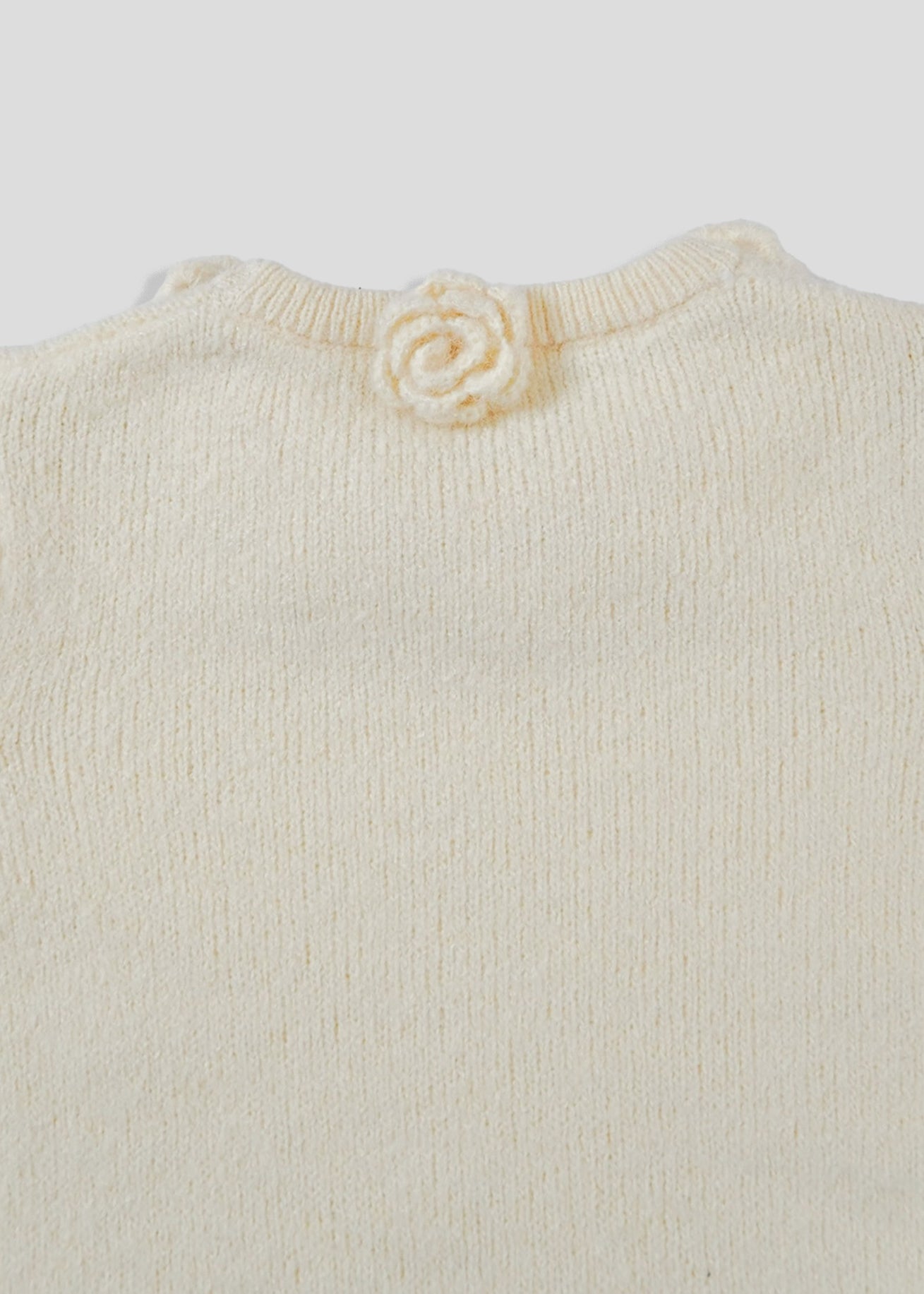 rose necklace sweater-CREAM
