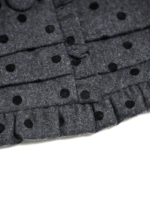 button frill wool dot skirt