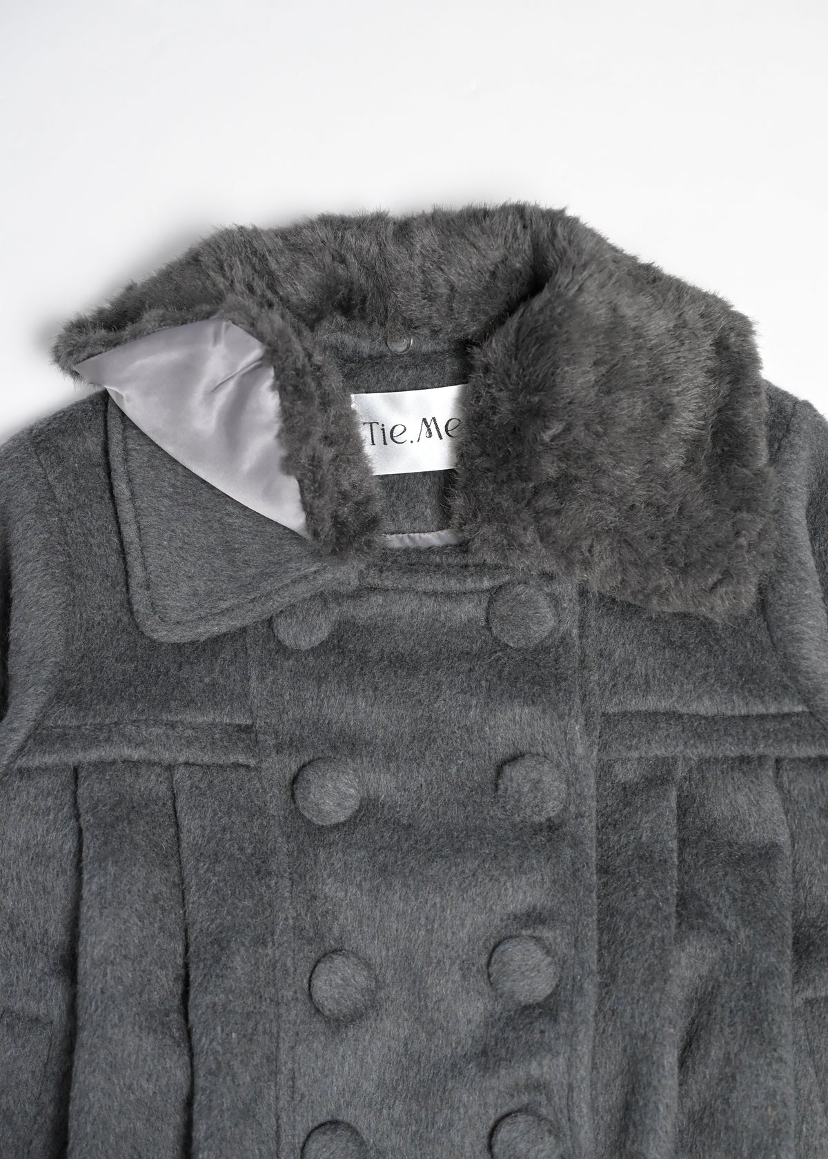 grace fur collar wool long coat