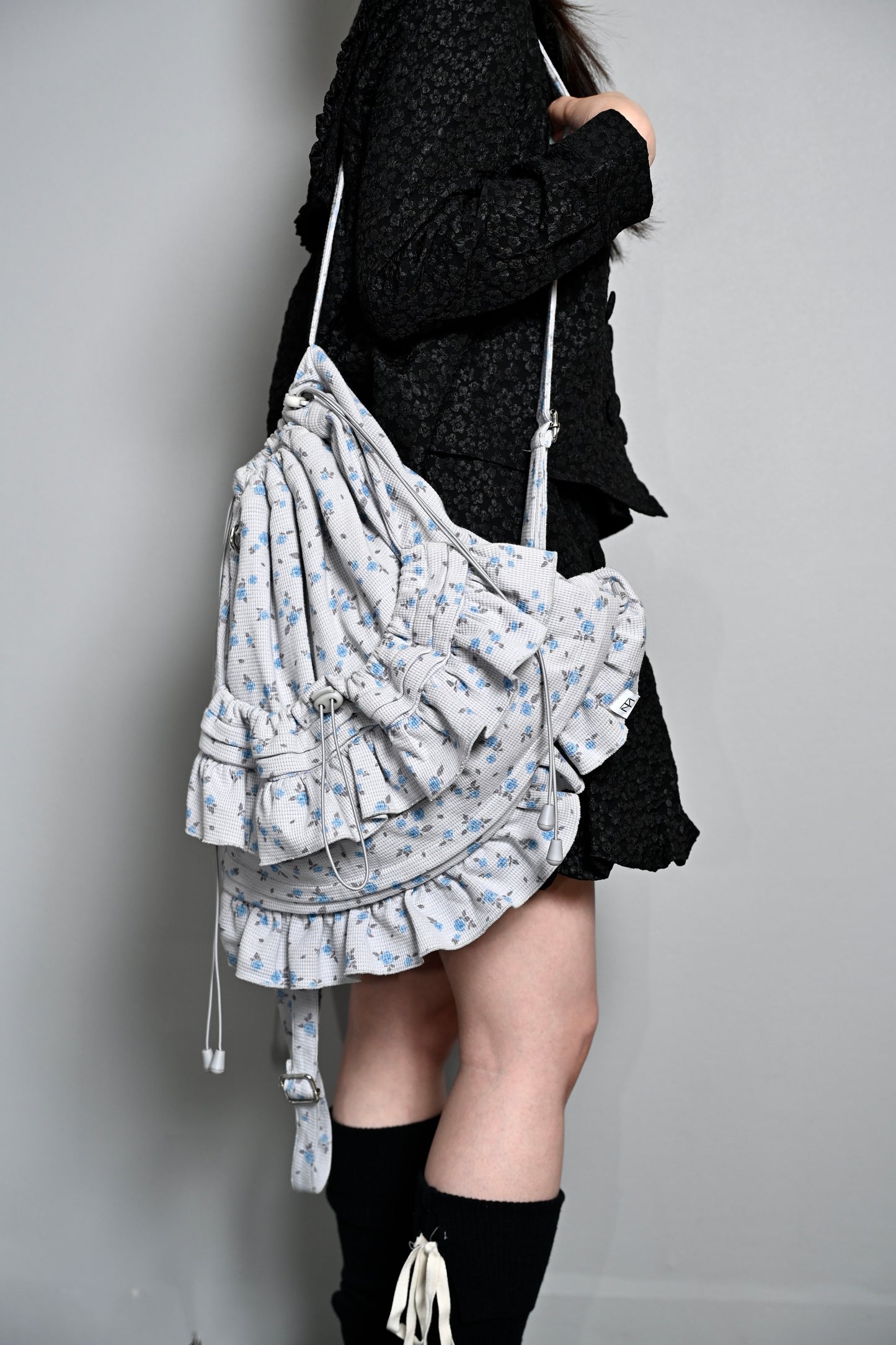 flower waffle frill knapsack