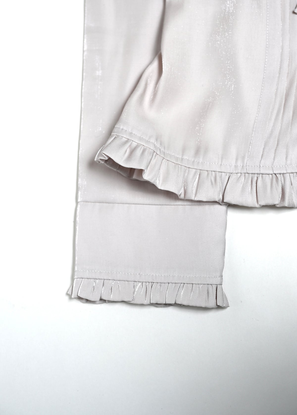 button up shimmer blouse