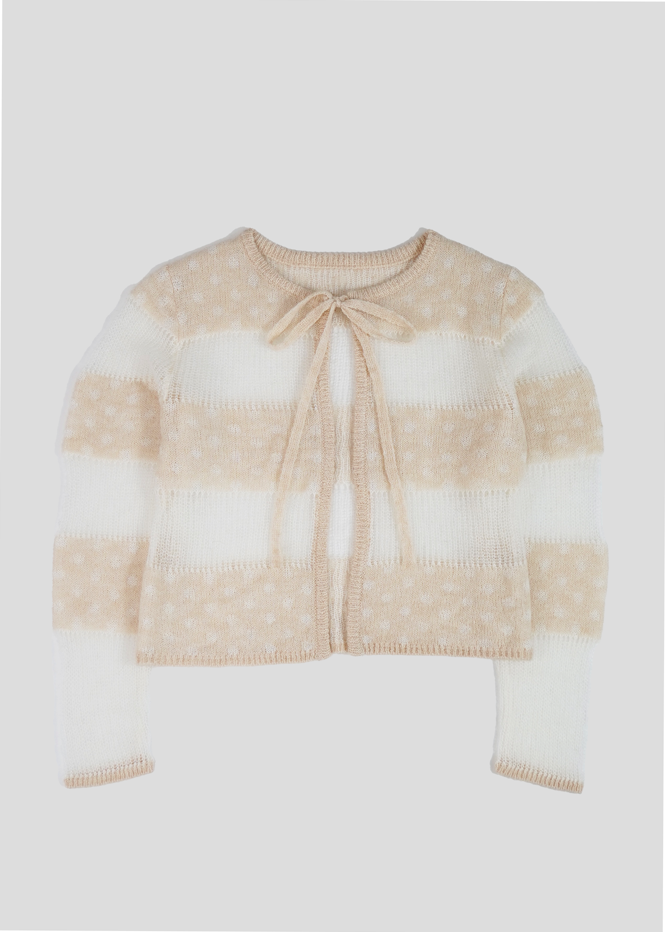 color dot knit cardigan-IVORY