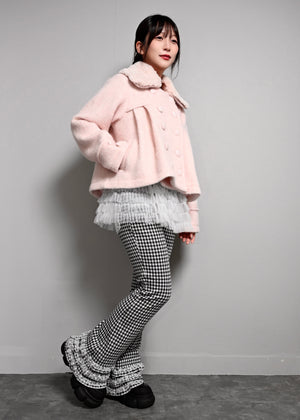 grace fur collar wool coat