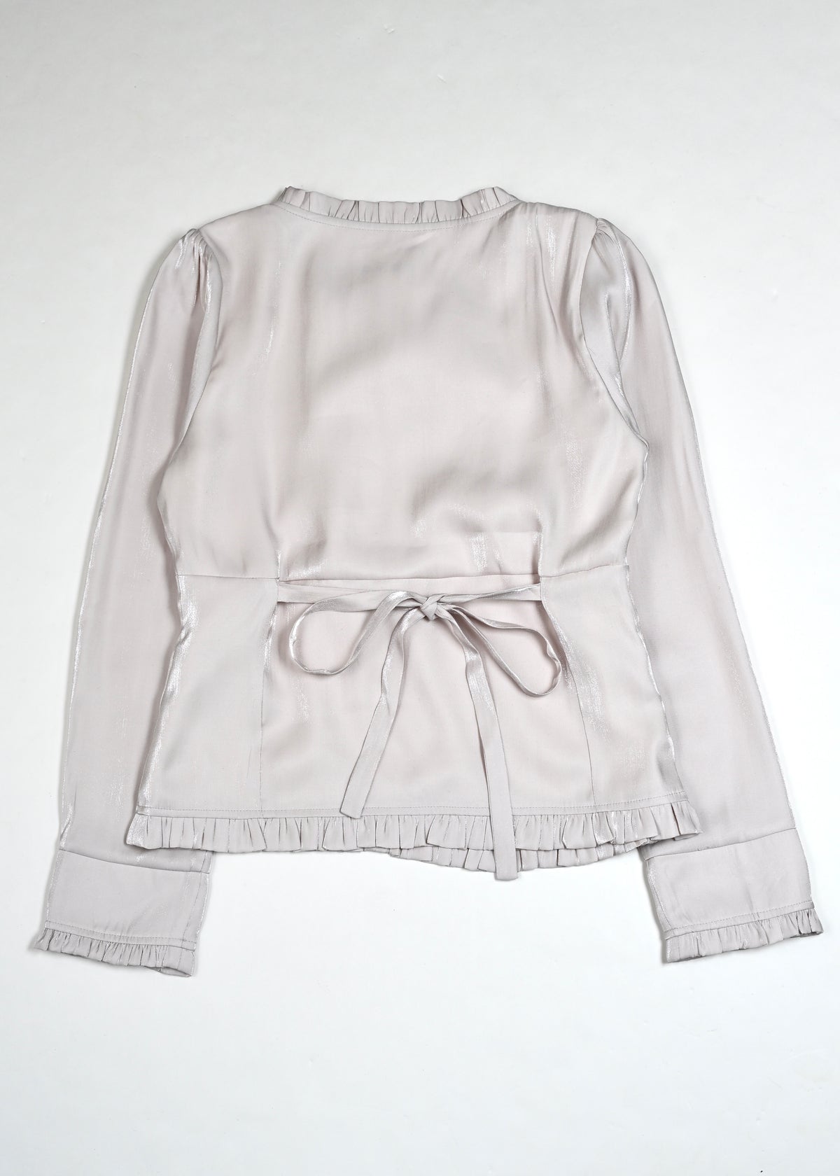 button up shimmer blouse