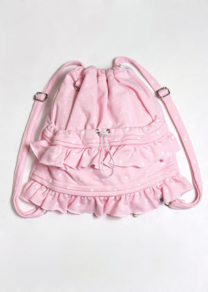 dot frill knapsack-pink&blue