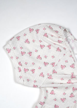 【8月初旬発送】flower waffle ribbon tunic