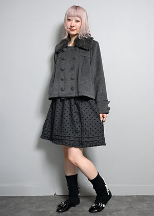 button frill wool dot skirt