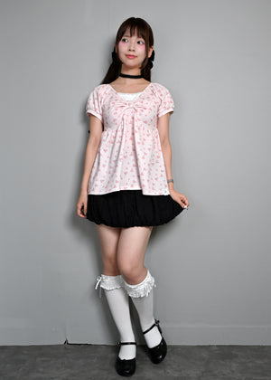 【8月初旬発送】flower waffle ribbon tunic