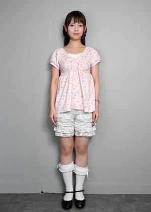 【8月初旬発送】flower waffle ribbon tunic