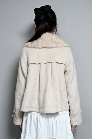 grace fur collar wool coat