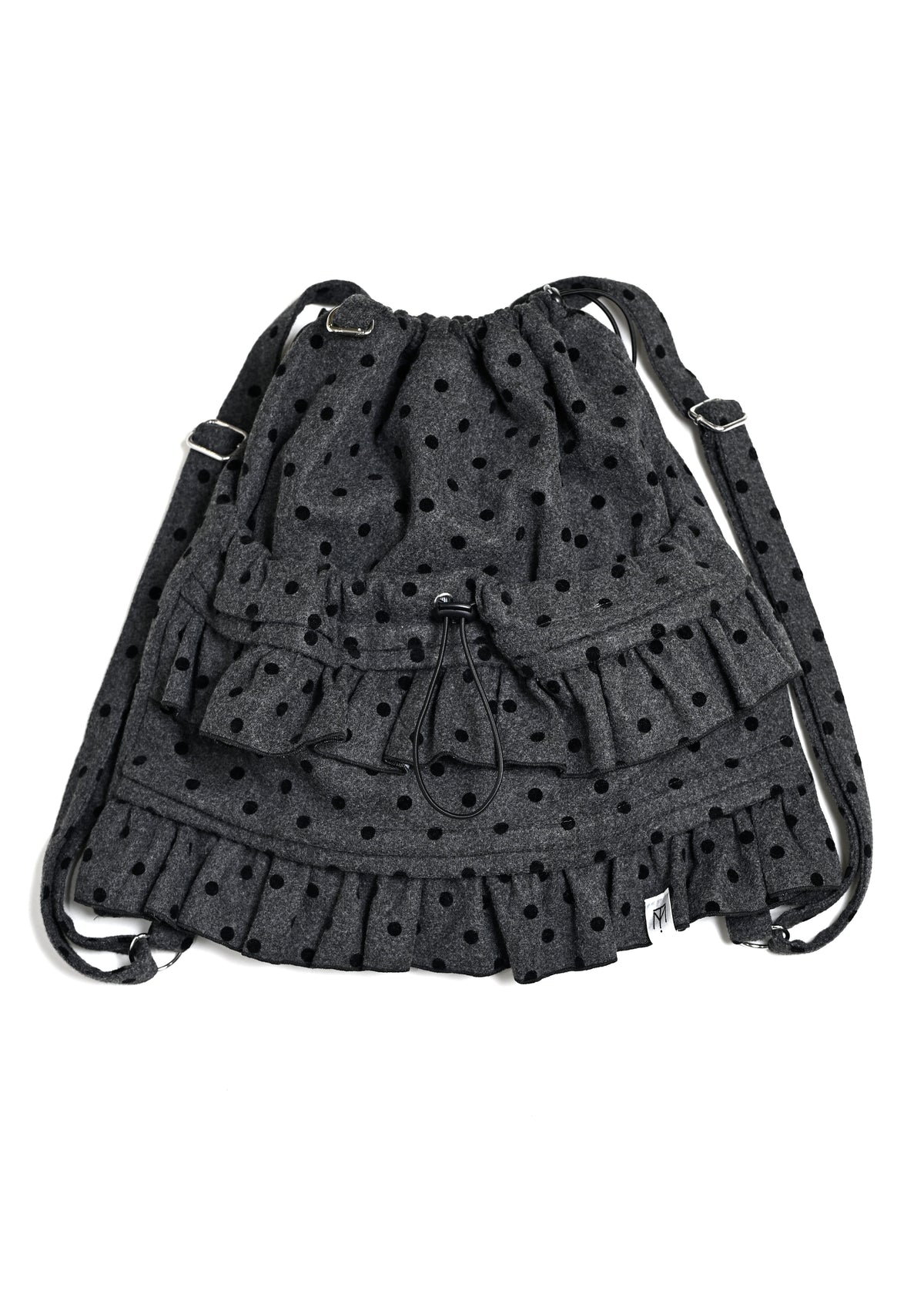 velvet dot woolly frill knapsack