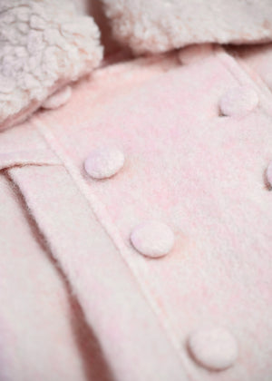 grace fur collar wool long coat
