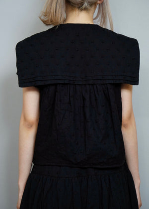 cotton dot stitch sailor blouse