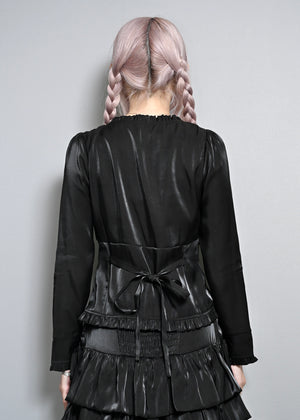 button up shimmer blouse