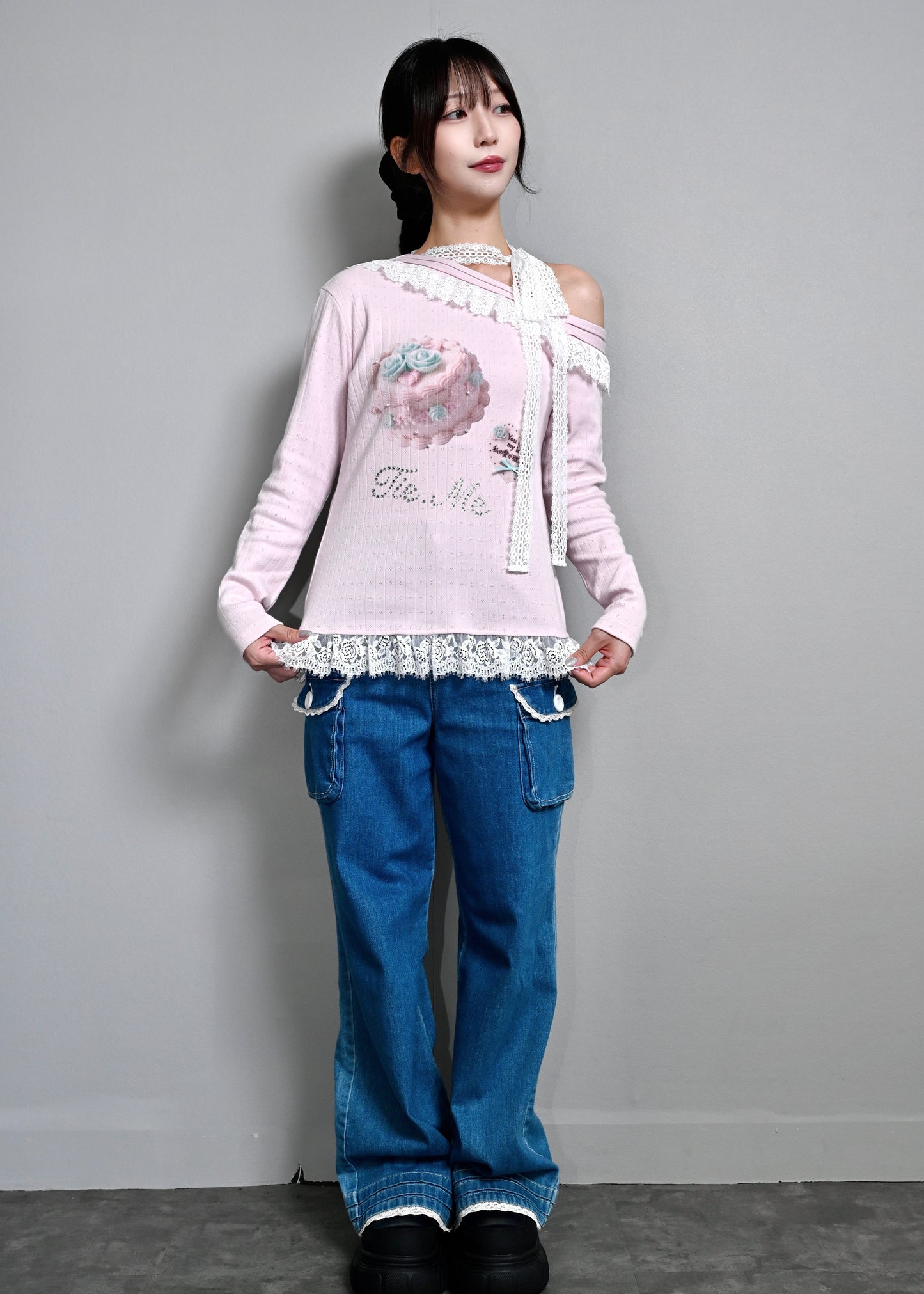 【8月下旬発送】「You need my love.」Lace-up Tee