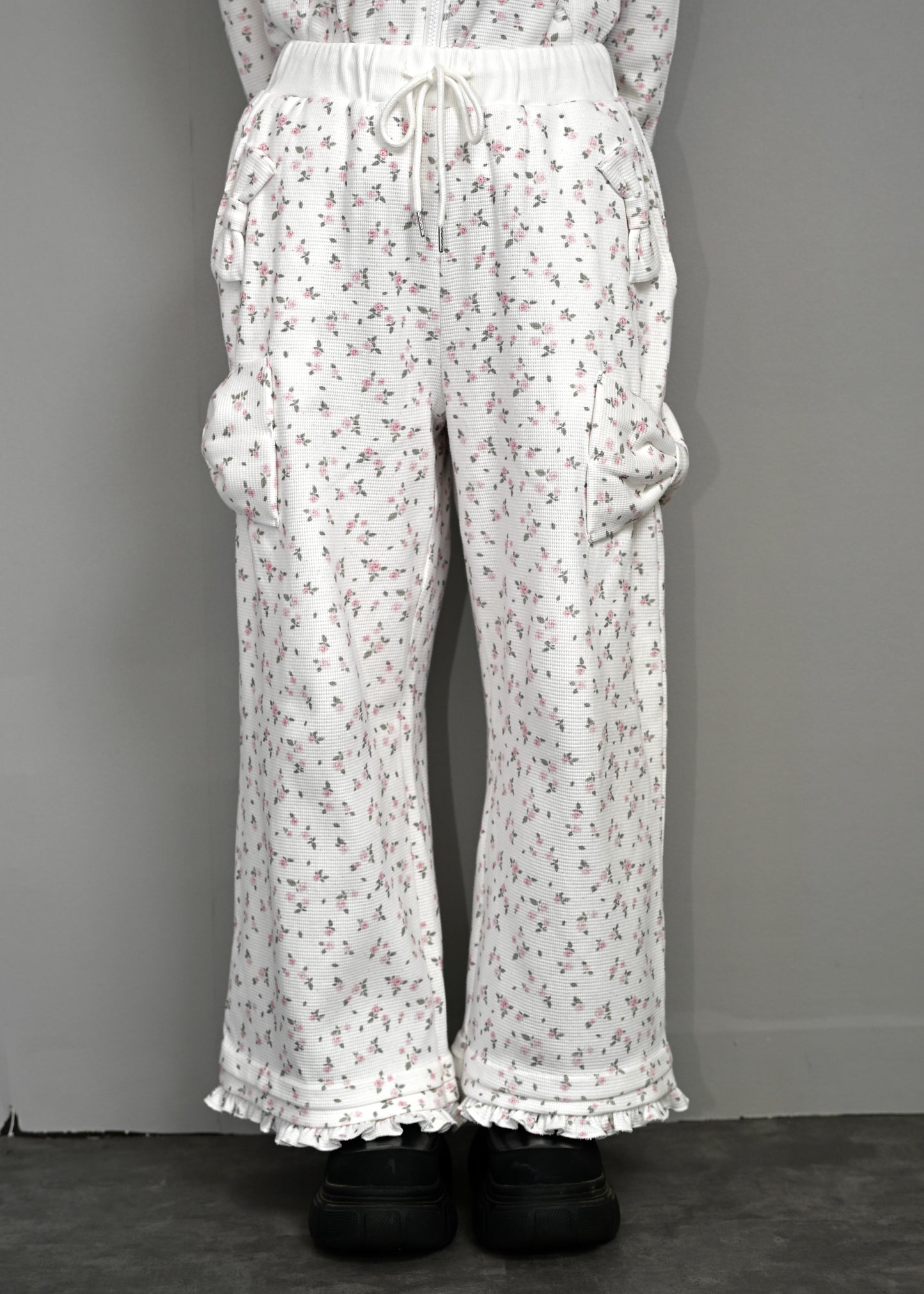 flower waffle ribbonful lounge pants