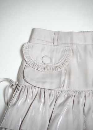 cargo frill shimmer tiered skirt