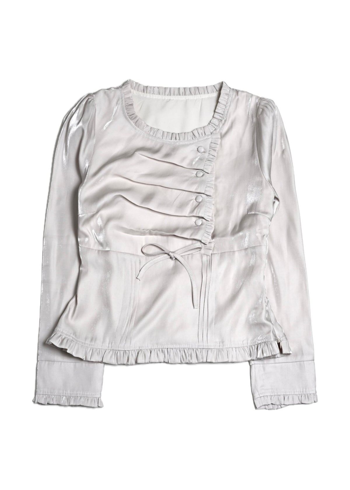 button up shimmer blouse