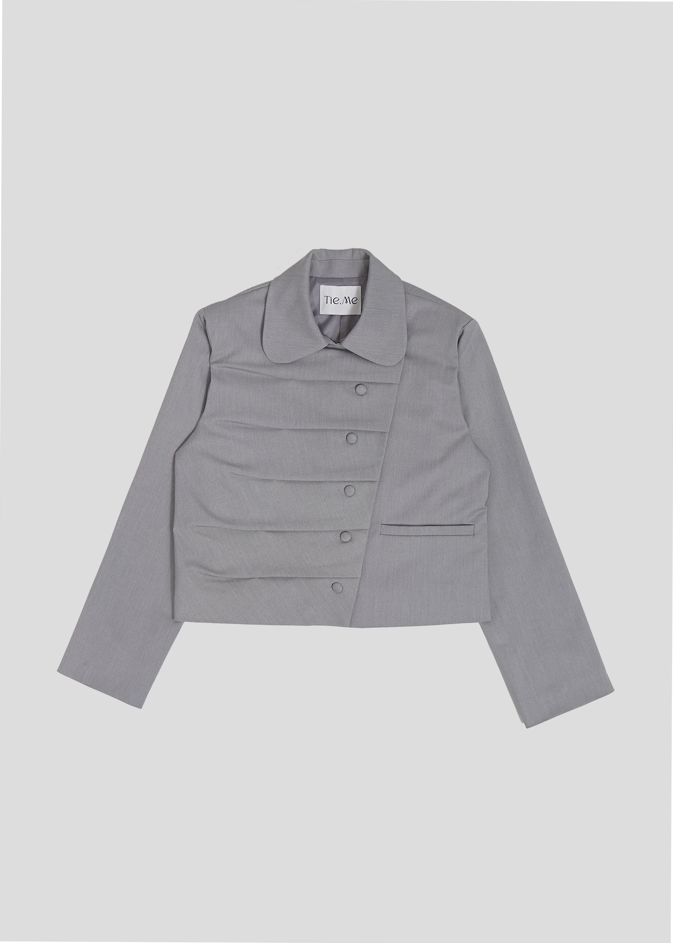 button up  jacket-GRAY