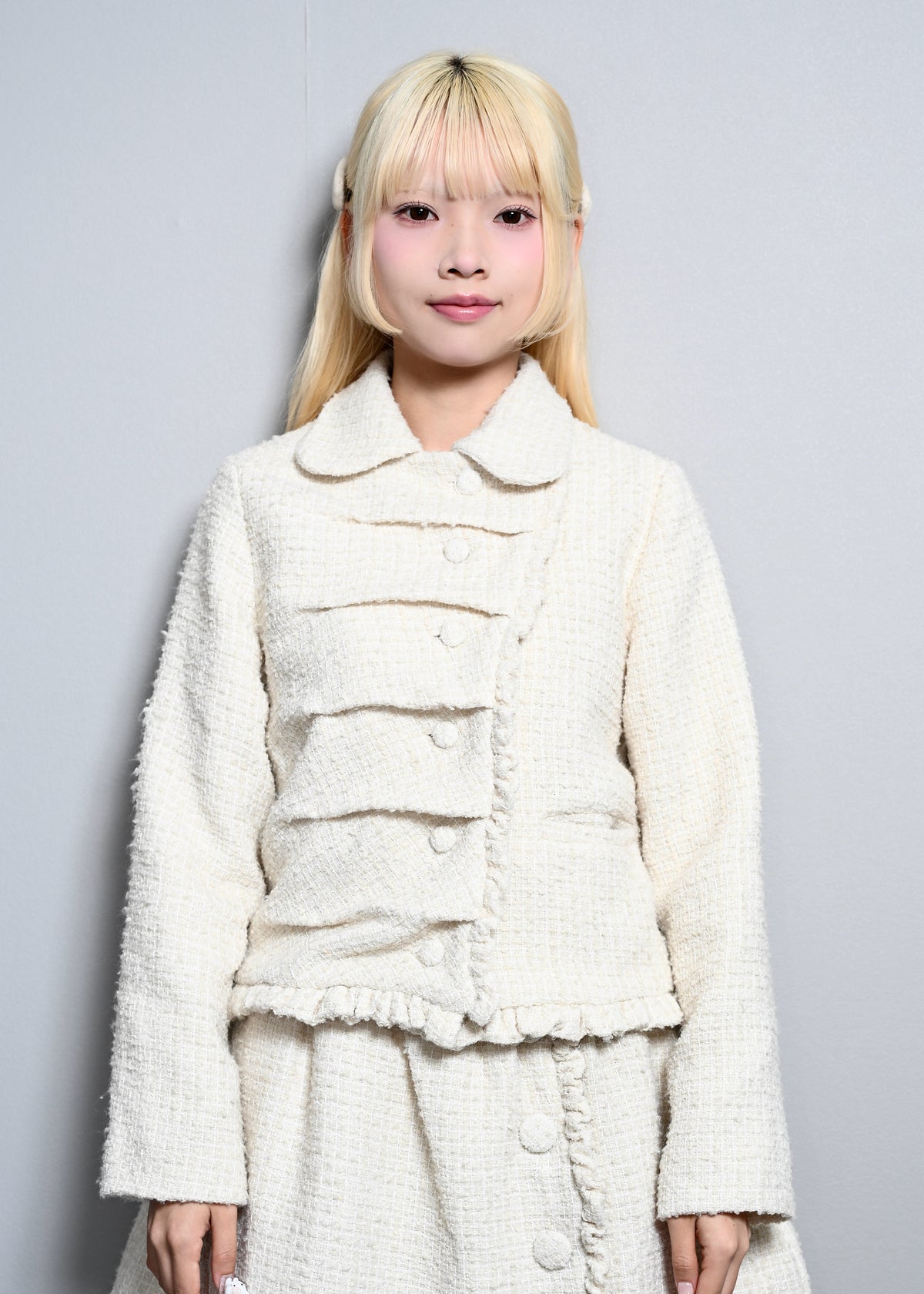 button up tweed jacket