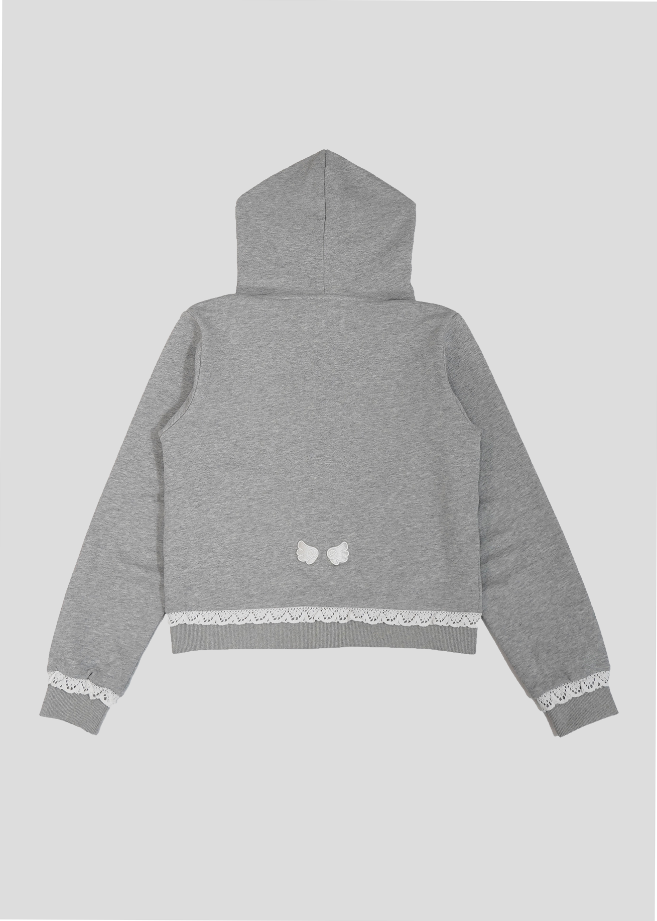 【予約販売】wings lace zip hoodie-GRAY