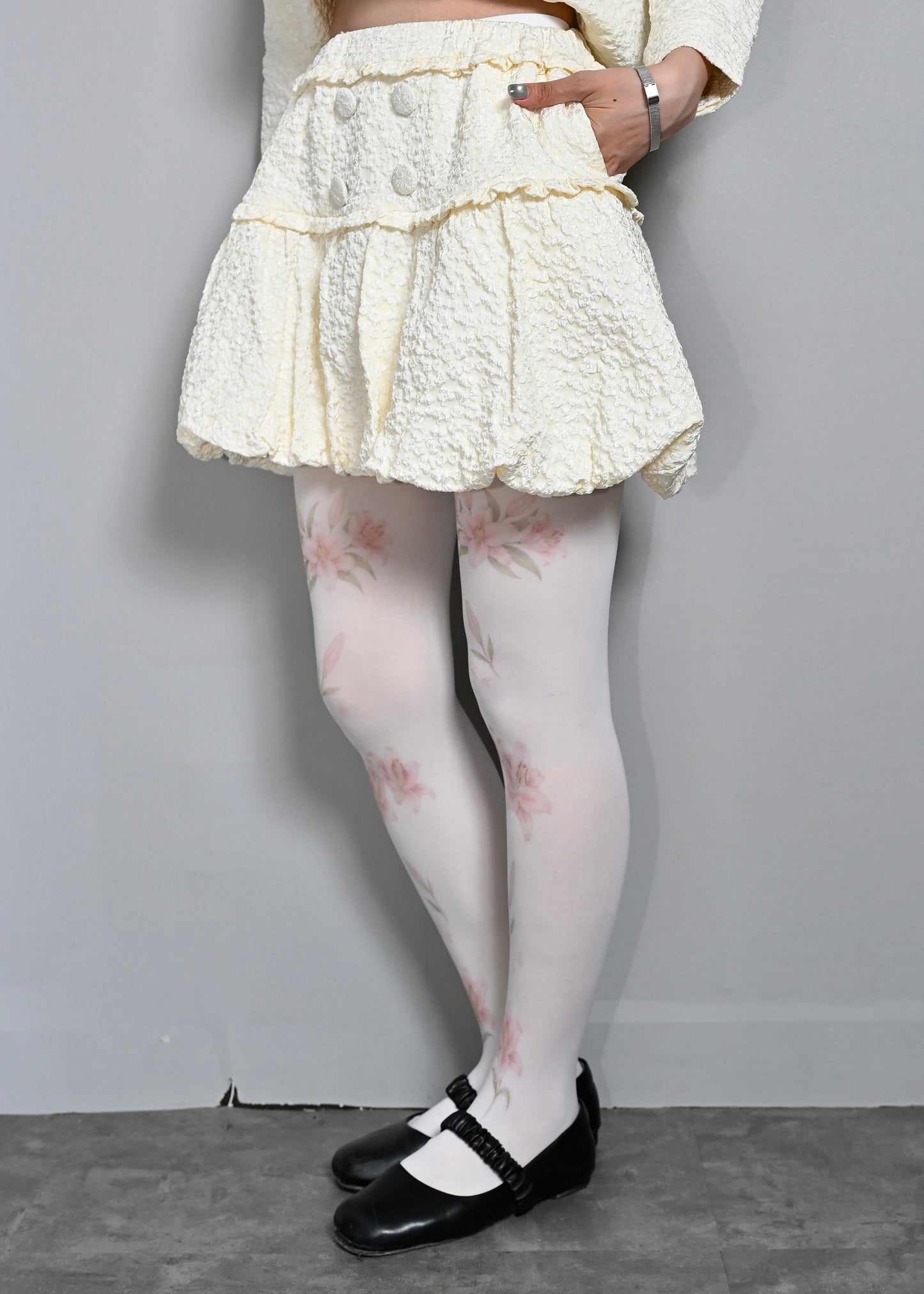 【8月下旬発送】glossy bloom balloon skirt