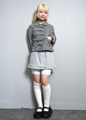button up wool dot jacket