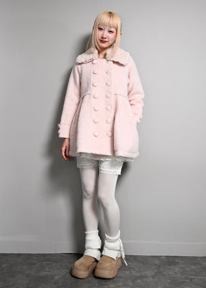 grace fur collar wool long coat