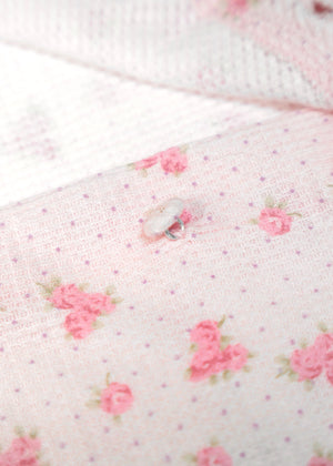flower waffle frill button-up Tee