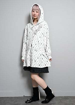 button frill wool dot skirt