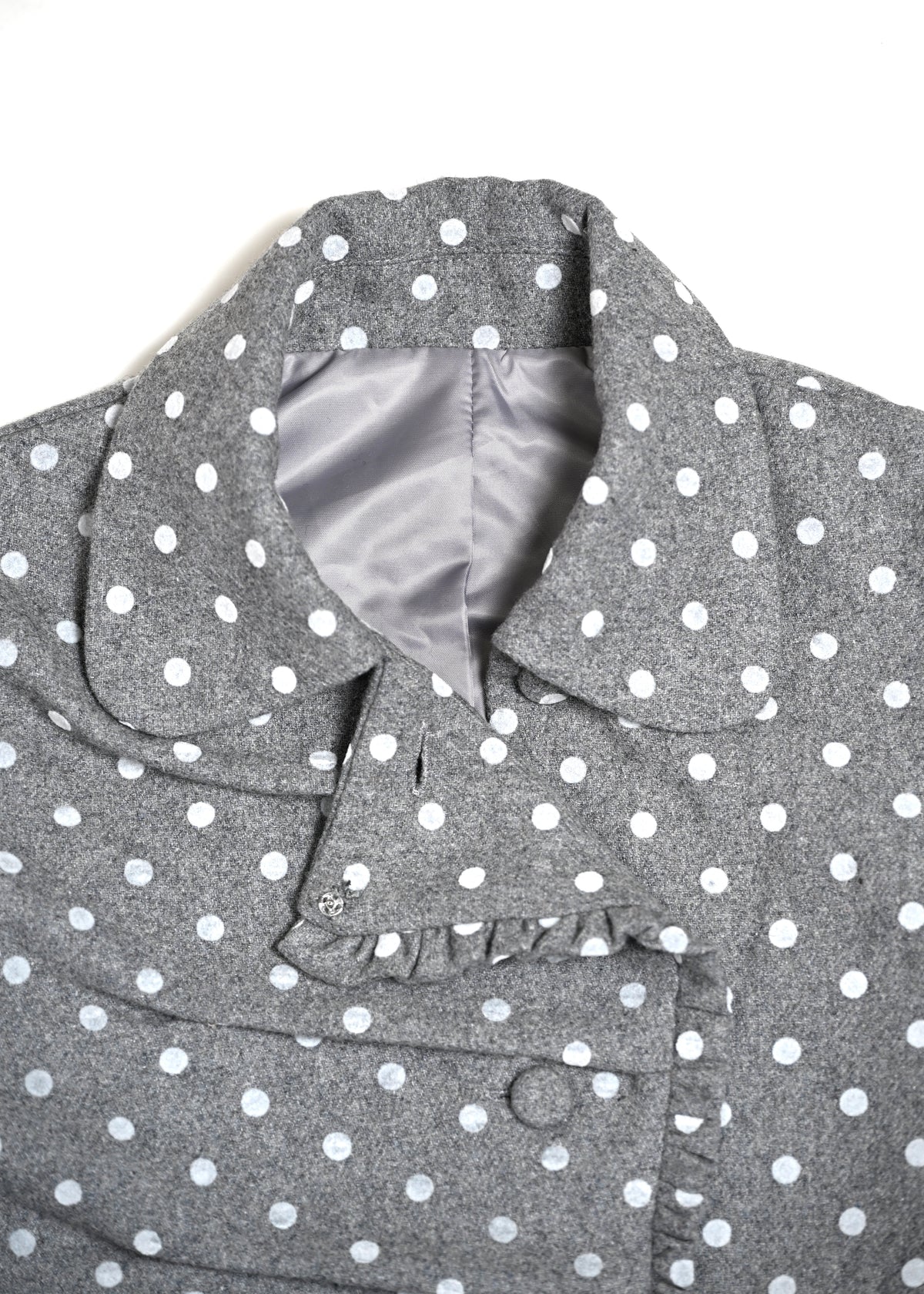 button up wool dot jacket