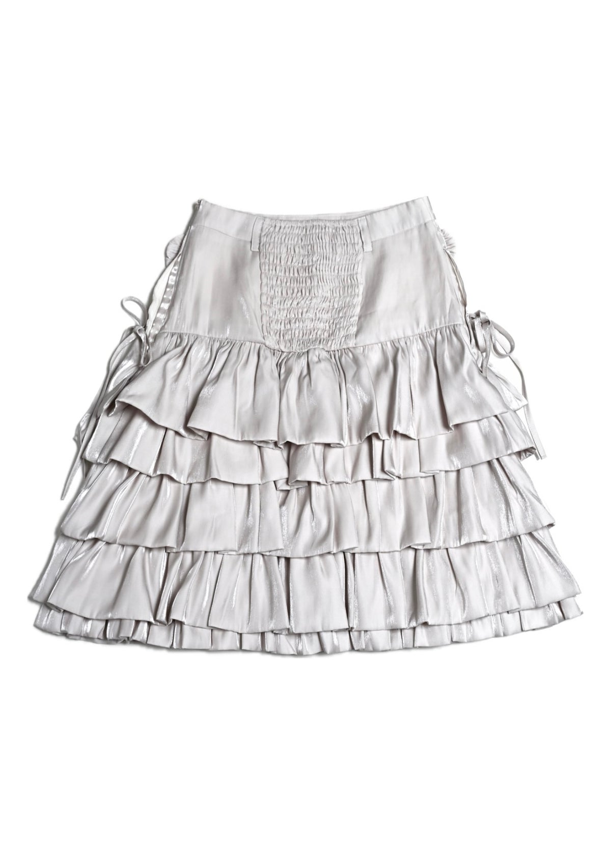 cargo frill shimmer tiered skirt