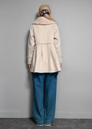grace fur collar wool long coat