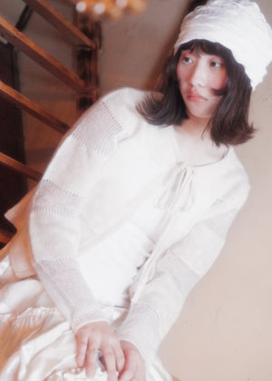 color dot knit cardigan